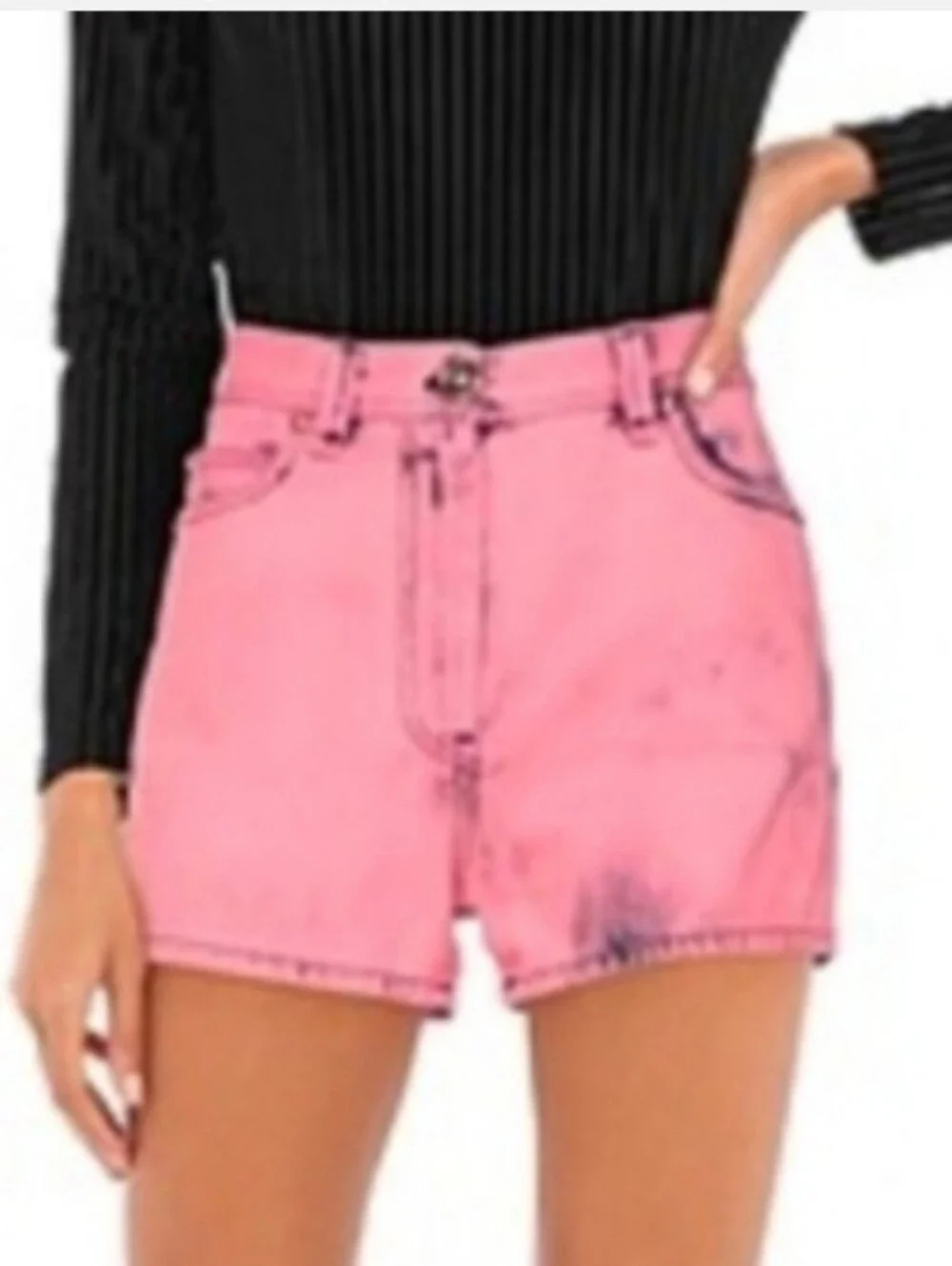 Versace Pink Denim Shorts Size 27